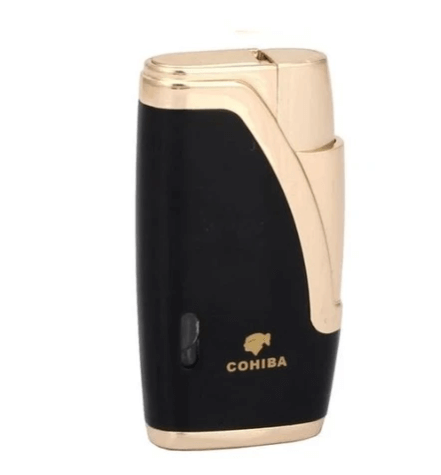 Elegant Round Cigar Lighter with Punch & Gas Gauge