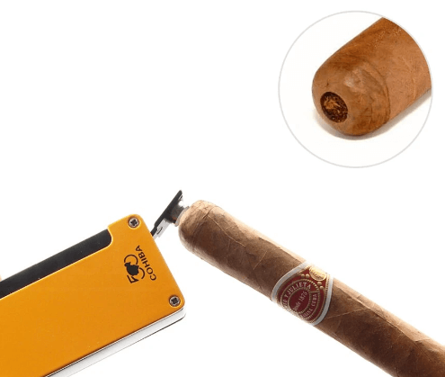 Best Cigar Torch Lighter with Built-In Punch - Sleek Black