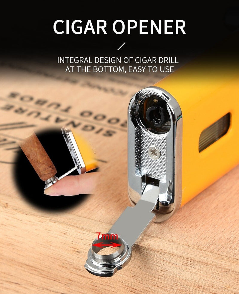 Cigar Torch Lighter with Integrated Cutter