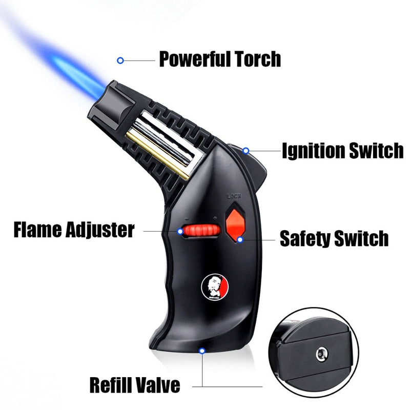 Luxury Cigar Torch Lighter - Black/Red