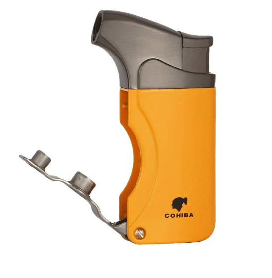 Cigar Torch Lighter with Double Punch Cutter