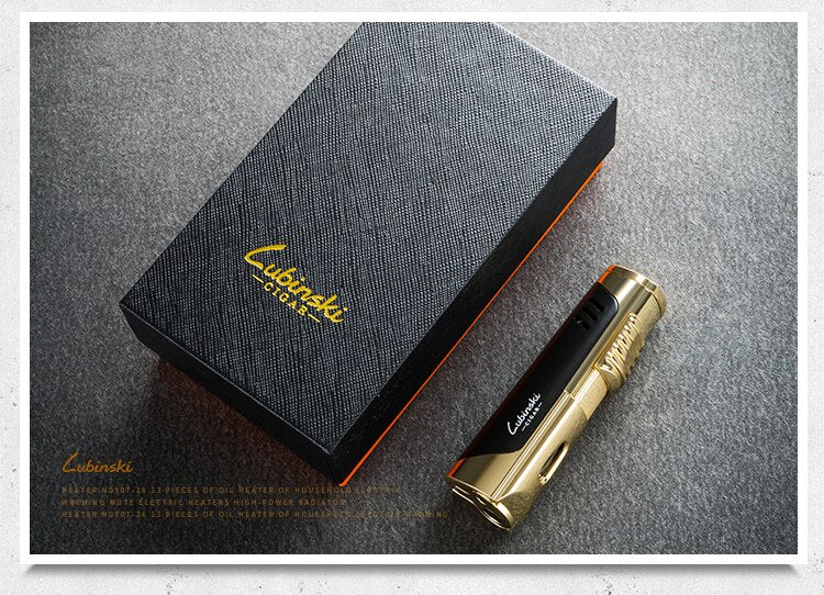 Luxury Cigar Torch Lighter with Punch Cutter