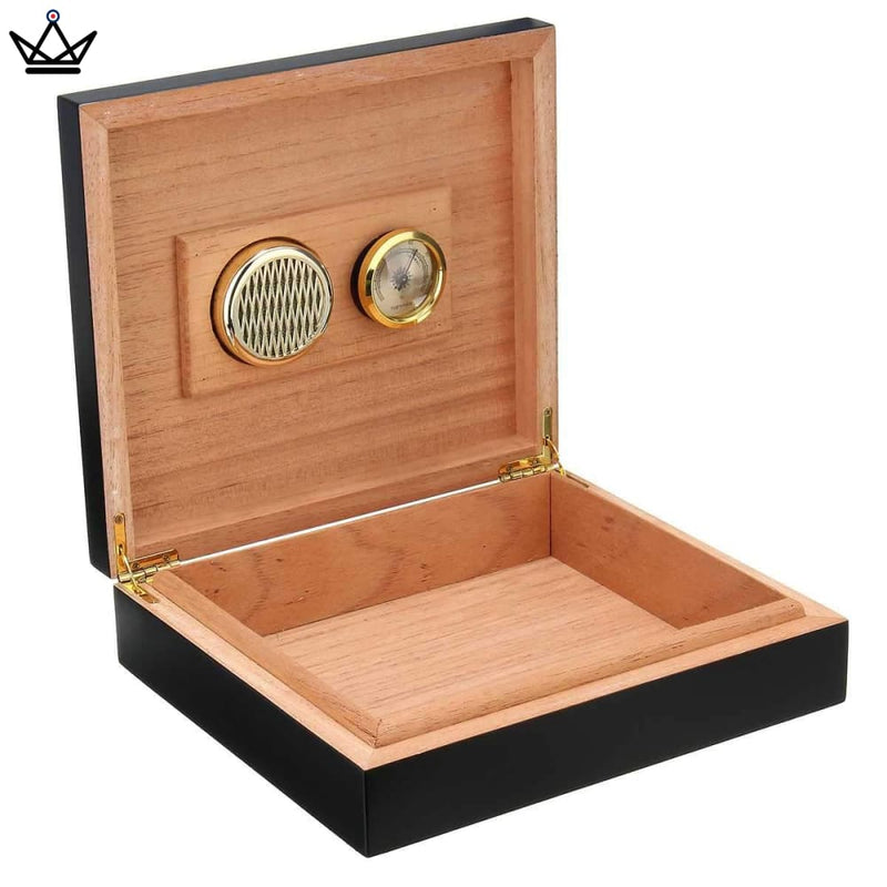 Wooden Cedar Cigar Humidor Box with Hygrometer