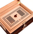 Vintage Cedar Cigar Humidor with Advanced Humidity Control