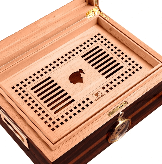 Vintage Cedar Cigar Humidor with Advanced Humidity Control