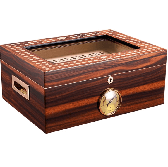 Vintage Cedar Cigar Humidor with Advanced Humidity Control