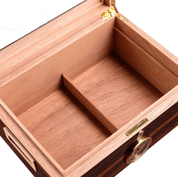 Vintage Cedar Cigar Humidor with Advanced Humidity Control