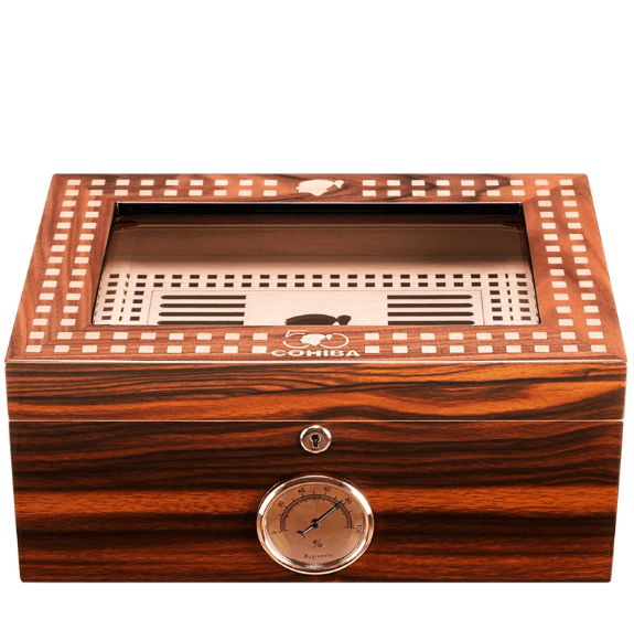 Vintage Cedar Cigar Humidor with Advanced Humidity Control