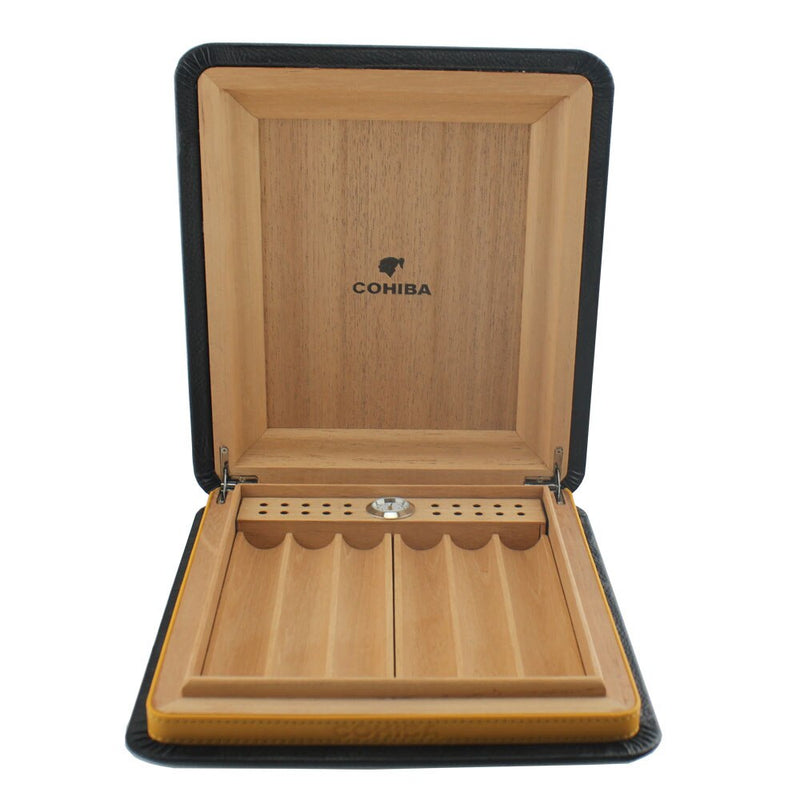 Luxury Cedar & Leather Cigar Box Humidor