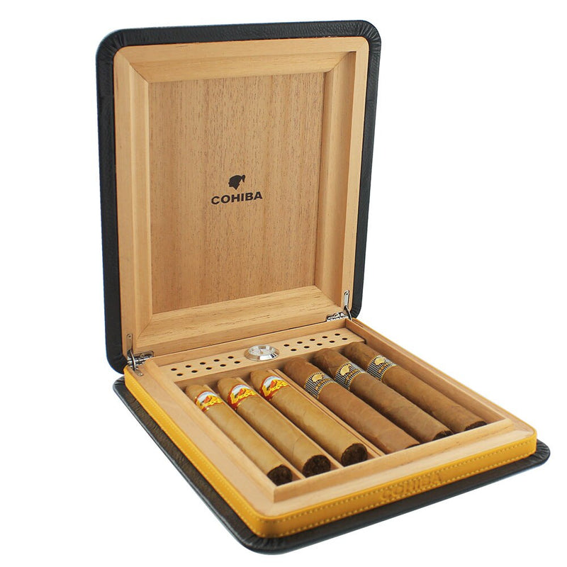 Luxury Cedar & Leather Cigar Box Humidor