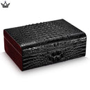 Leather Cigar Humidor Box with Hygrometer for 50