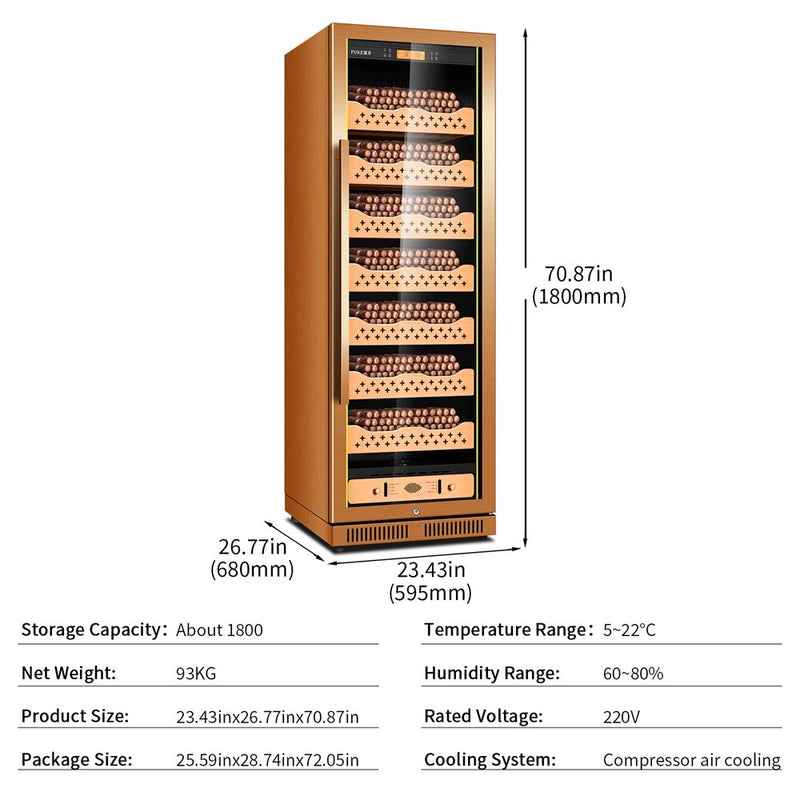 Electric Cigar Humidor Cabinet for 2000 Cigars