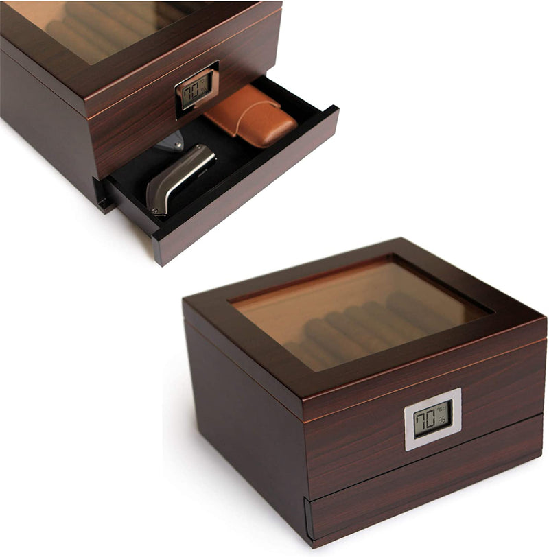 Elegant Cedar Cigar Humidor with Hygrometer