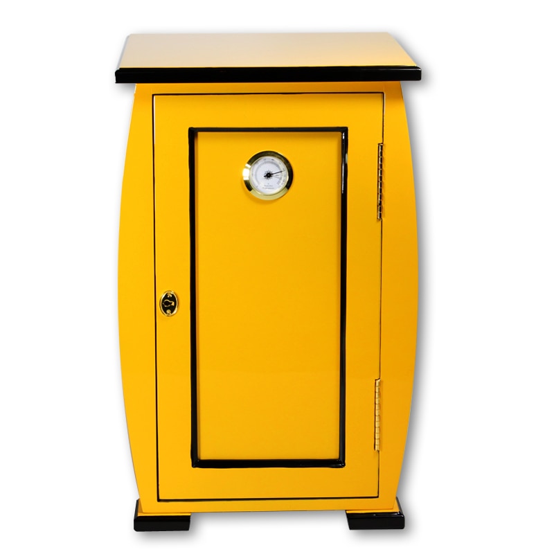 Luxury Yellow Cigar Humidor with Humidifier