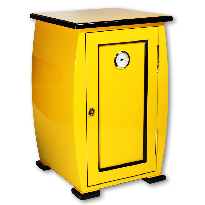 Luxury Yellow Cigar Humidor with Humidifier