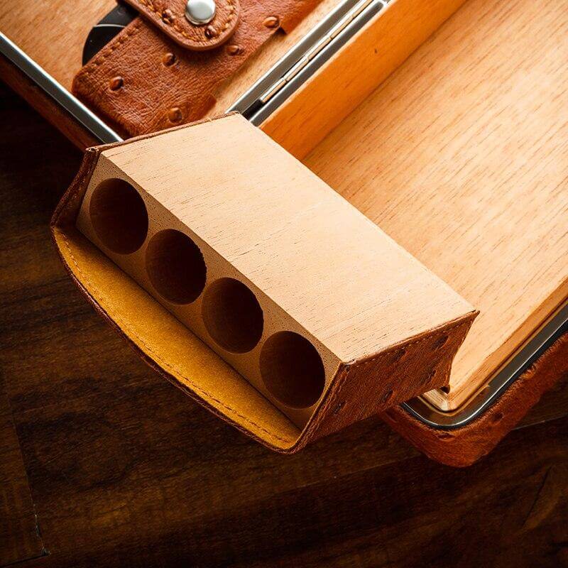 Luxury Cedar Cigar Humidor Box - Holds 5 Cigars