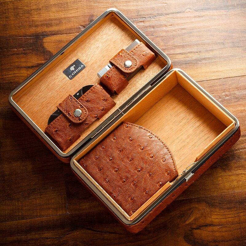 Luxury Cedar Cigar Humidor Box - Holds 5 Cigars