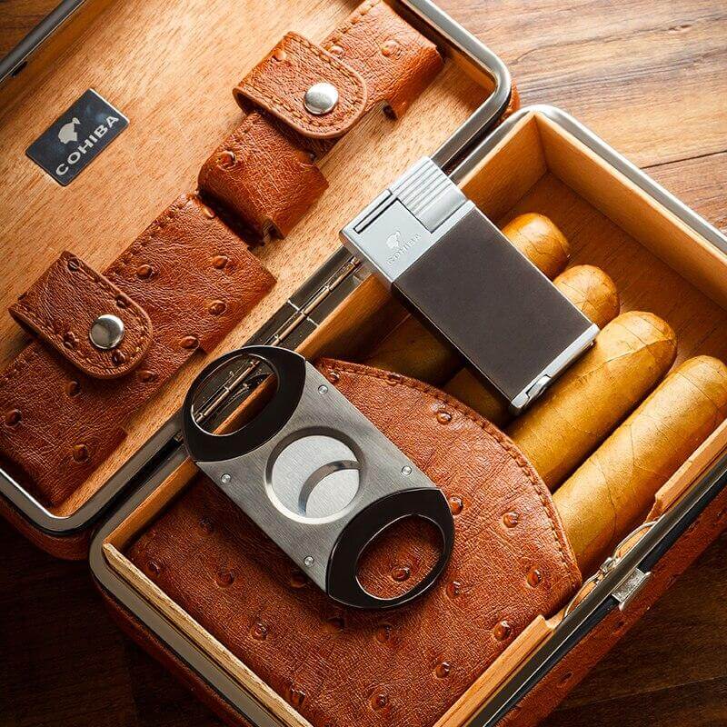 Luxury Cedar Cigar Humidor Box - Holds 5 Cigars