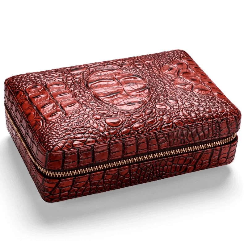 Luxury Crocodile Leather Cigar Humidor Box