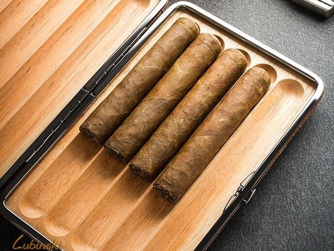 Elegant Luxury Cigar Humidor Box - Holds 5 Cigars