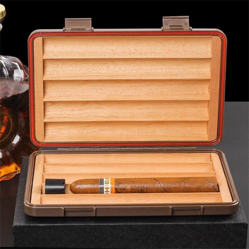 Portable Cedar Cigar Humidor Box - Waterproof & Durable