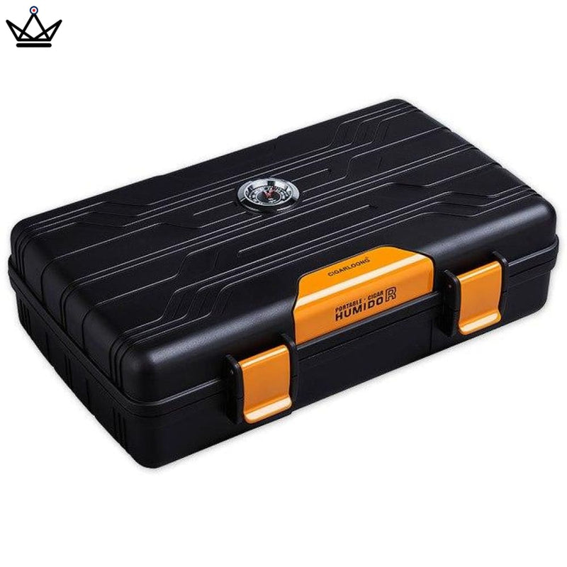 Travel Cigar Humidor Box - Shockproof with Hygrometer