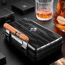 Travel Cigar Humidor Box - Shockproof with Hygrometer