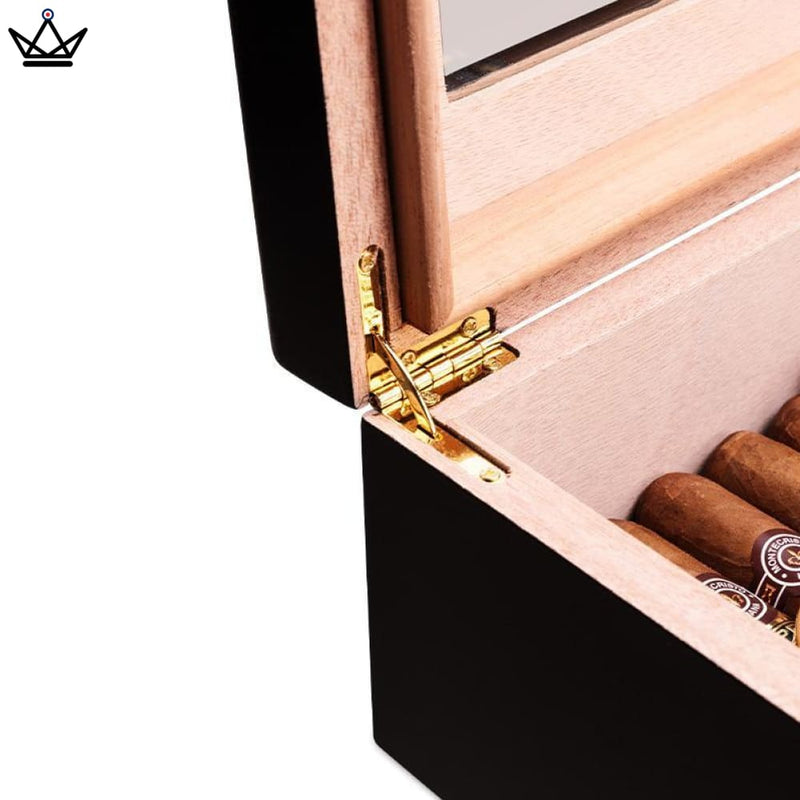 Electric Cigar Humidor Box for 50 Cigars with Hygrometer