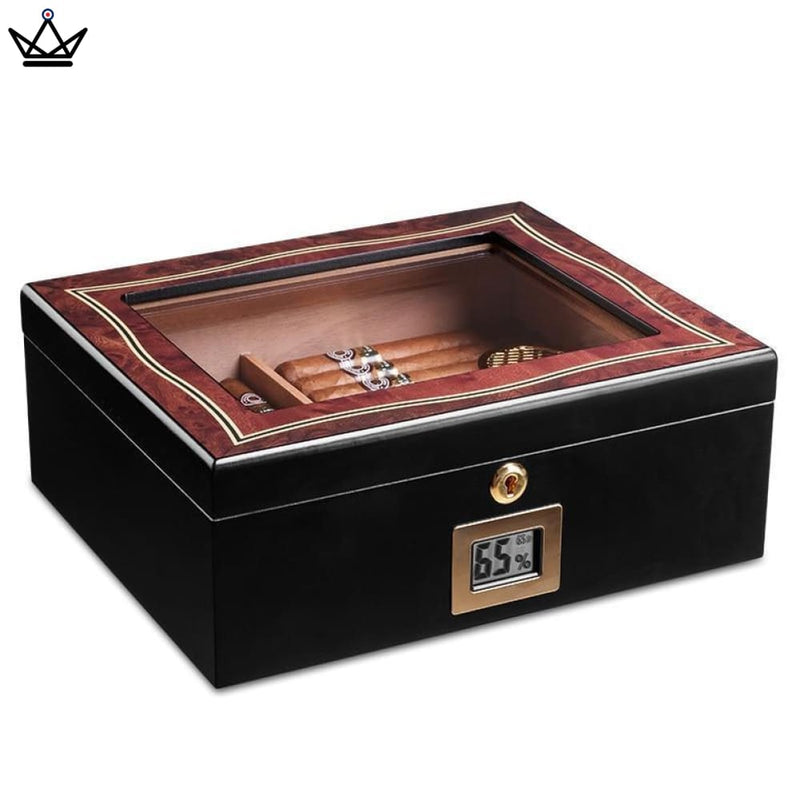 Electric Cigar Humidor Box for 50 Cigars with Hygrometer