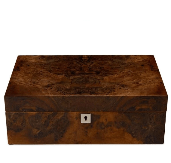 Luxury Mahogany Cigar Humidor Box - 50 Capacity