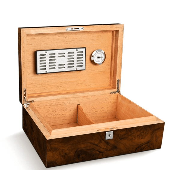 Luxury Mahogany Cigar Humidor Box - 50 Capacity