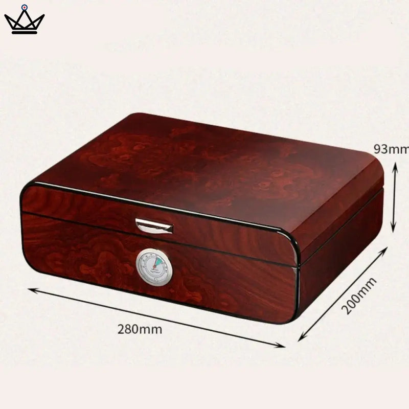 Wooden Cedar Cigar Humidor Box with Hygrometer