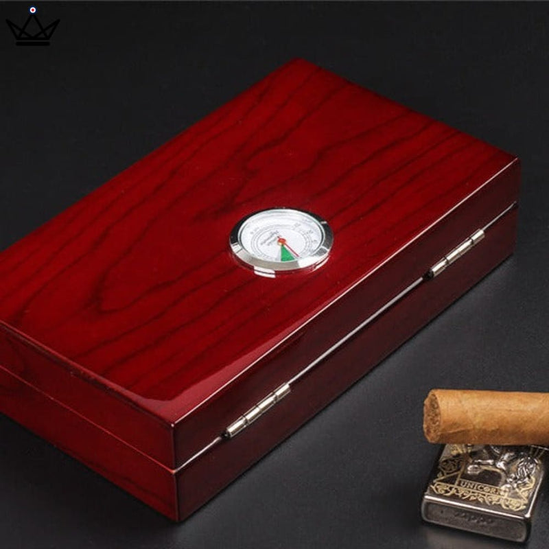 Wooden Cigar Humidor Box with Built-in Hygrometer