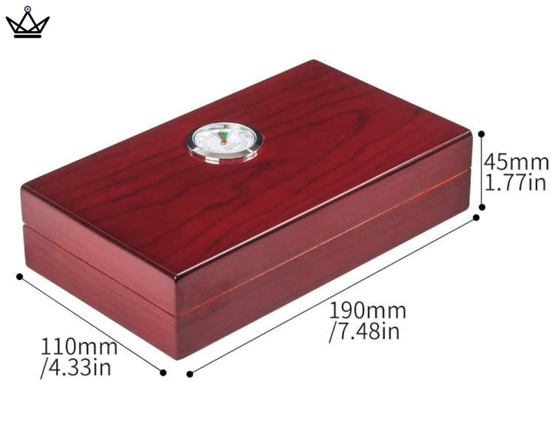 Wooden Cigar Humidor Box with Built-in Hygrometer