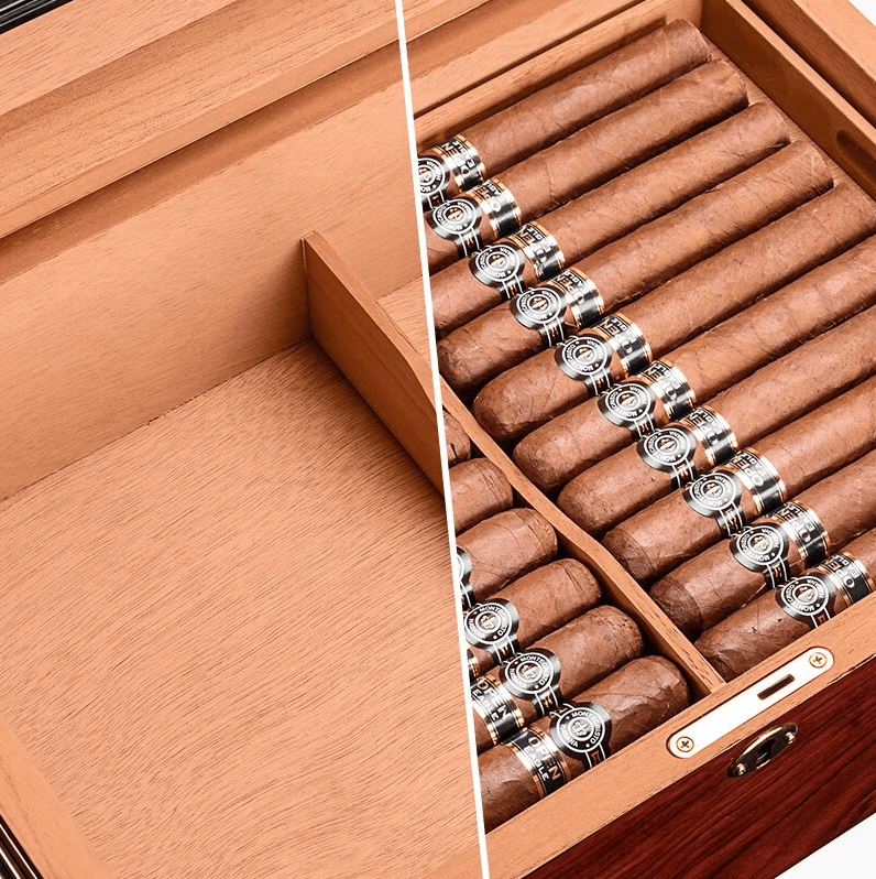 Luxury Cedar Cigar Humidor Box - 100 Capacity