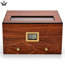 Rosewood & Carbon Cigar Humidor Box with Hygrometer