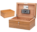 High-Capacity Cedar Cigar Humidor with Electronic Hygrometer