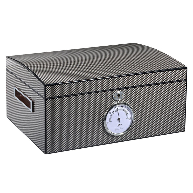 Luxury Electric Carbon Cigar Humidor - 60 Capacity