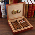 Wooden Cigar Humidor Box - Holds 20 Cigars