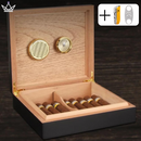 Wooden Cigar Humidor Box - Holds 20 Cigars