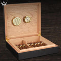 Wooden Cigar Humidor Box - Holds 20 Cigars