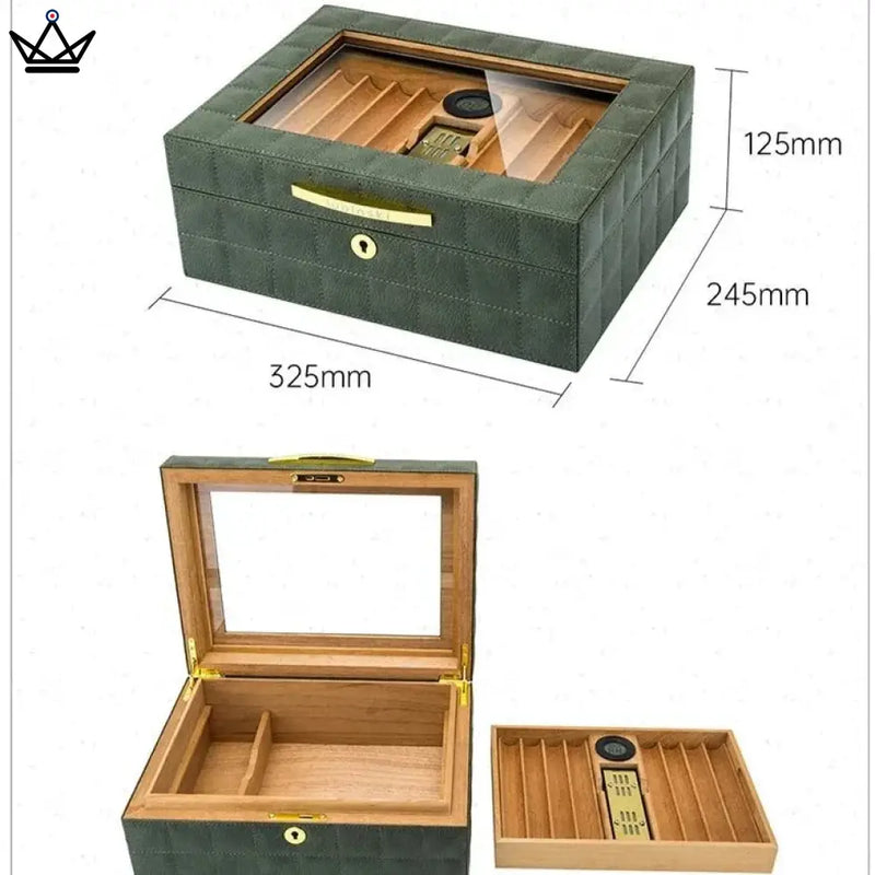 Modern Cedar Humidor Box for 50-60 Cigars