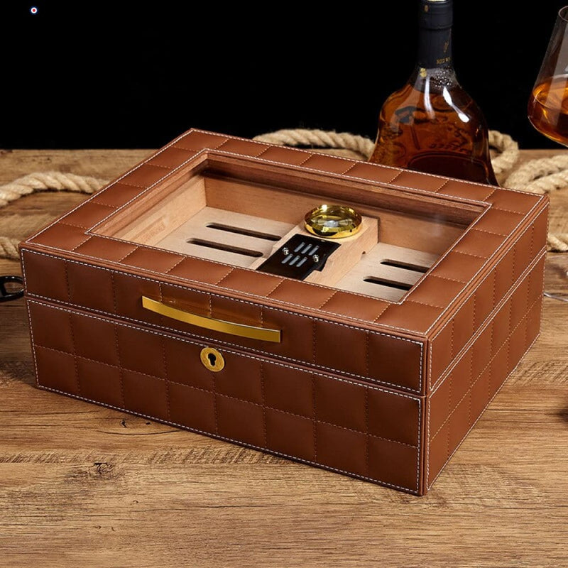 Modern Cedar Humidor Box for 50-60 Cigars