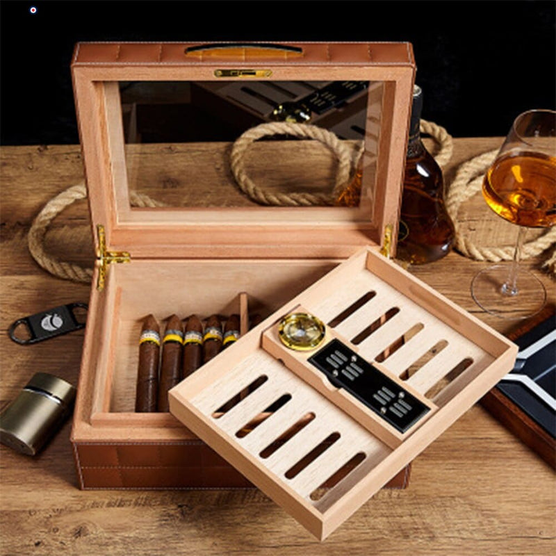 Modern Cedar Humidor Box for 50-60 Cigars