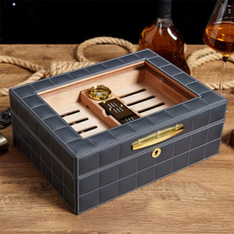 Modern Cedar Humidor Box for 50-60 Cigars