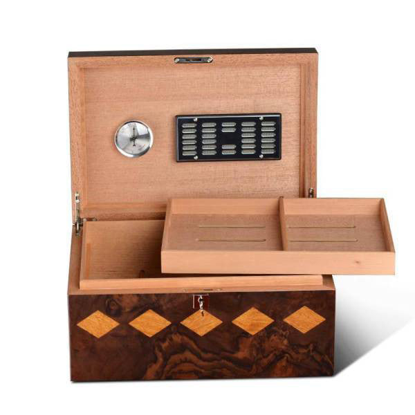 Luxury Spanish Cedar Cigar Humidor with Hygrometer