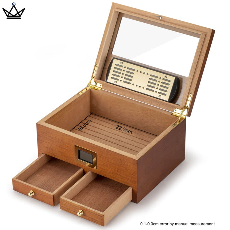 Elegant Cedar Cigar Humidor with Digital Hygrometer