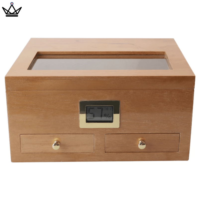 Elegant Cedar Cigar Humidor with Digital Hygrometer