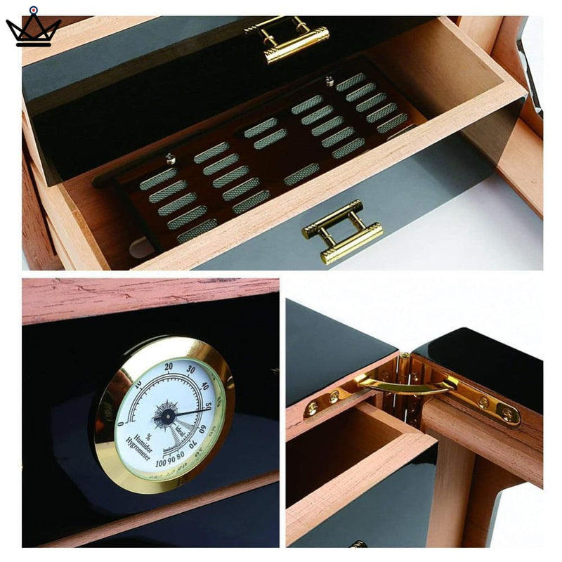 Spanish Cedar Cigar Humidor Box with Hygrometer