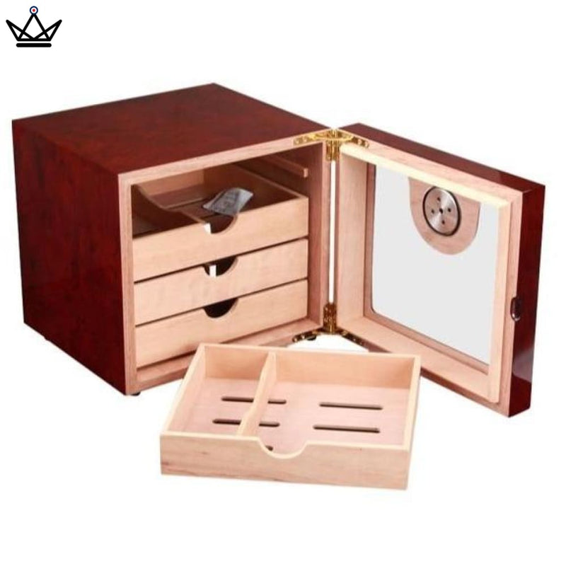 Cedar Cigar Humidor with Hygrometer for 80 Cigars